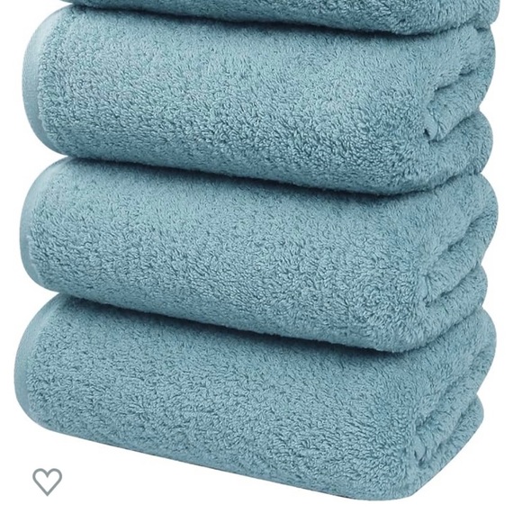 NEW in box - set of 4 Blue (blue green) hand towels - Picture 1 of 4
